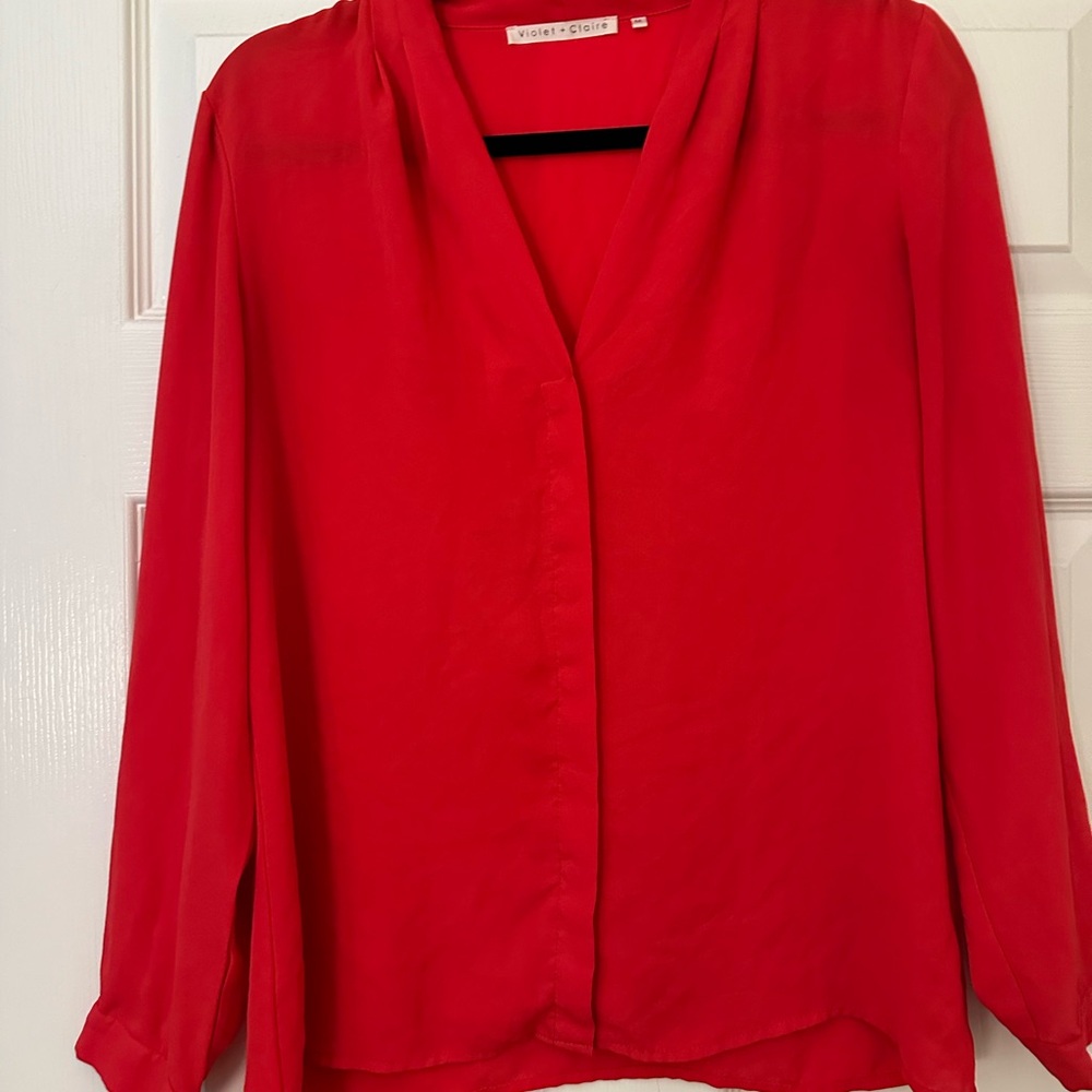 Violet & Claire Women's Red Blouse